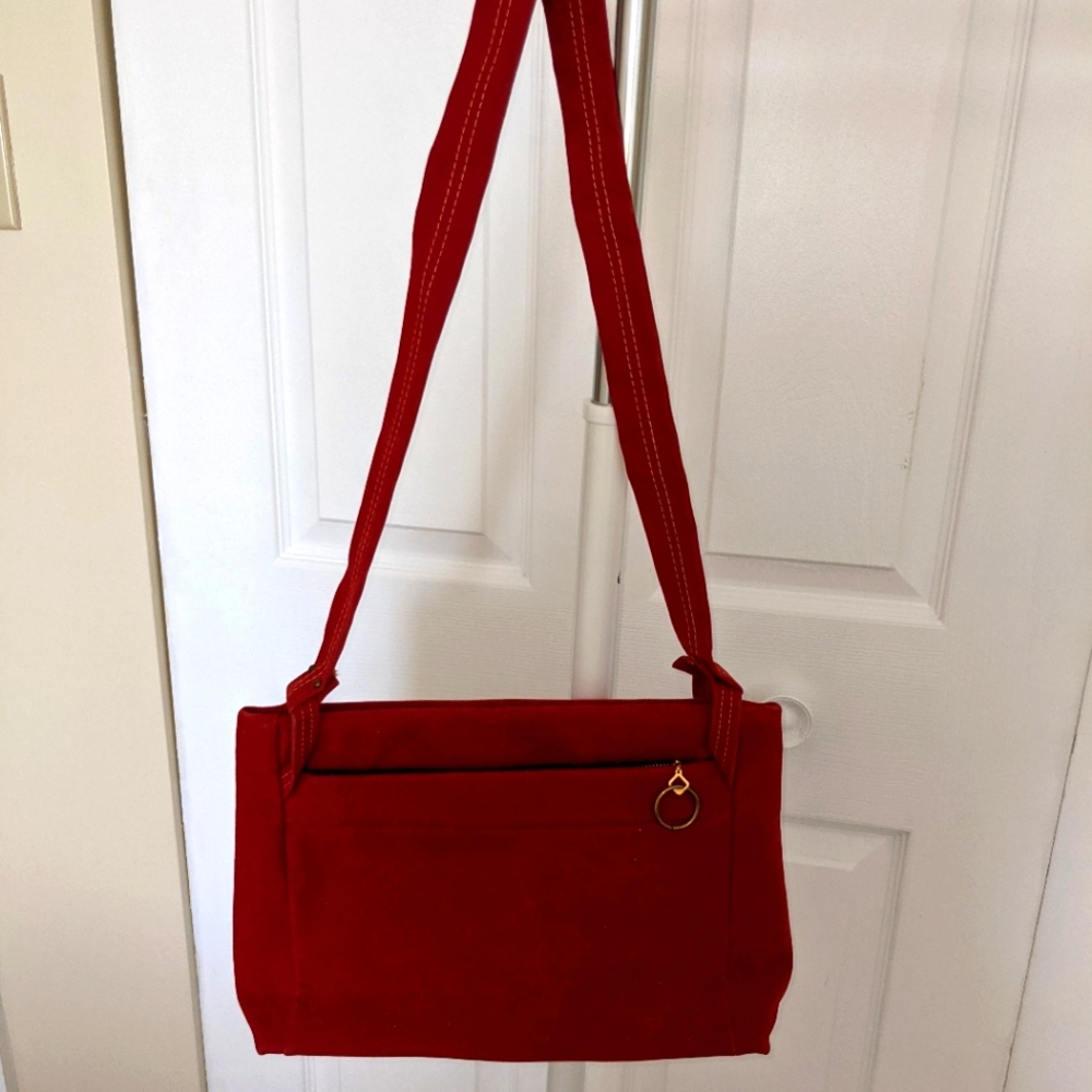 VTG Serval Red Suede Bag